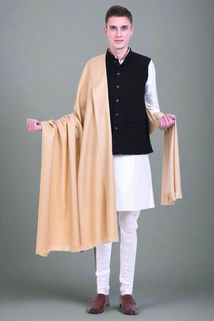 Men's Solid Pure Wool Shawl