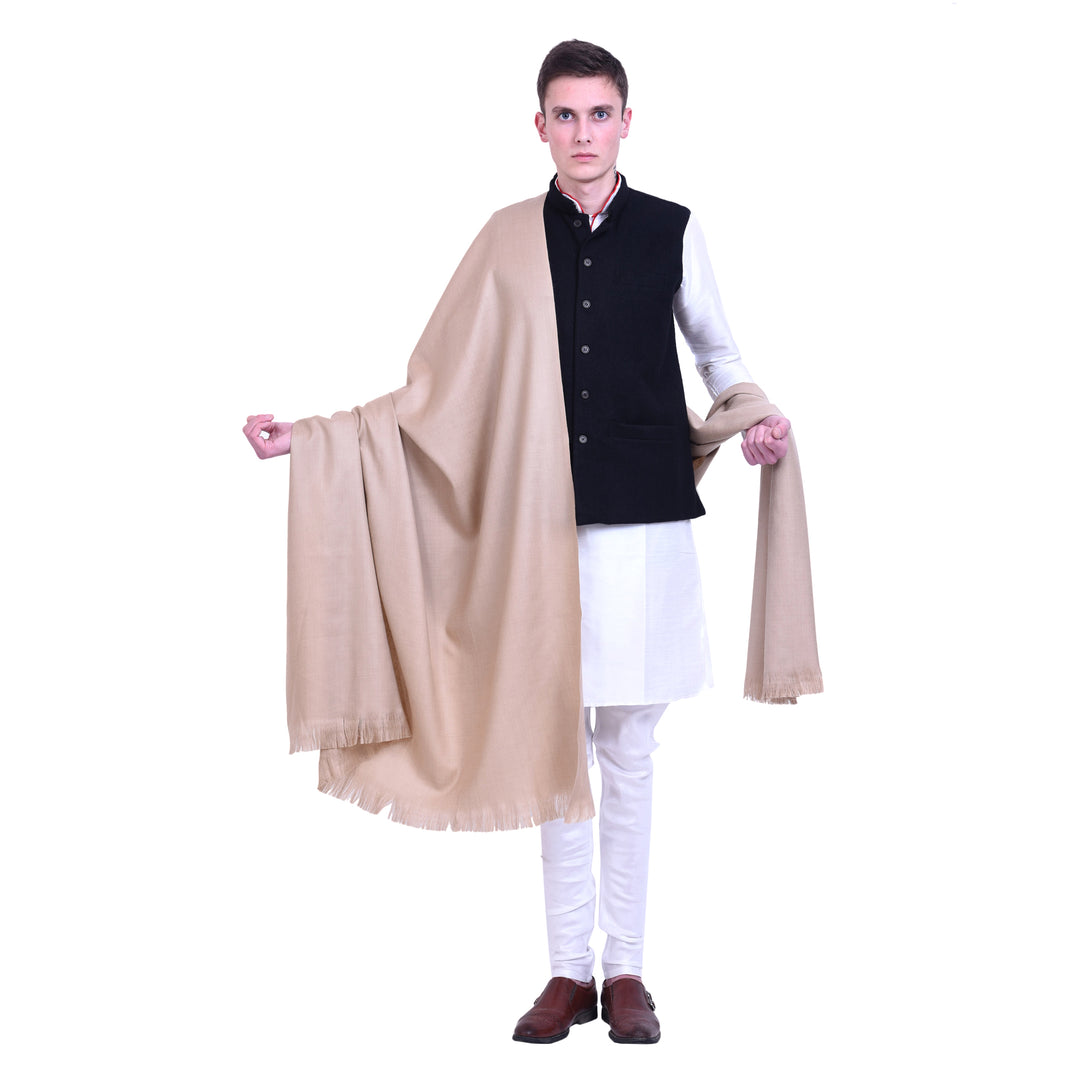 Men's Solid Pure Wool Shawl