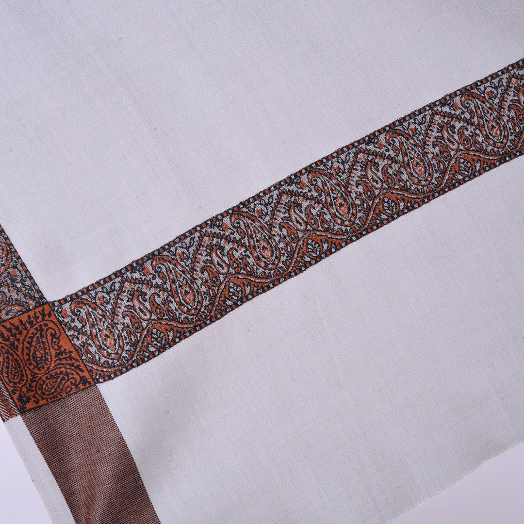 Men's Pure Wool Border Shawl