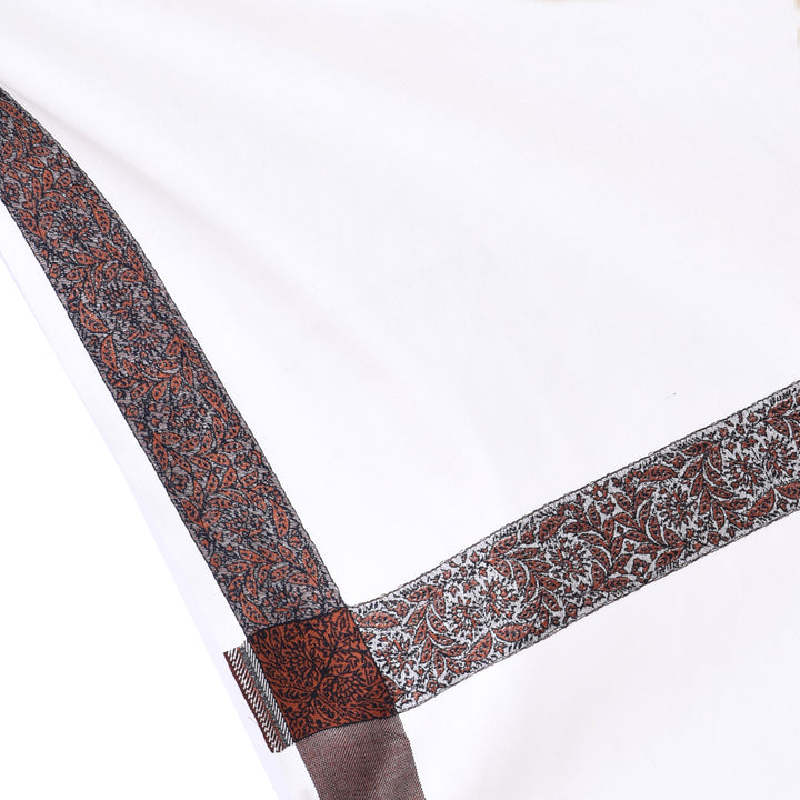 Men's Pure Wool Border Shawl