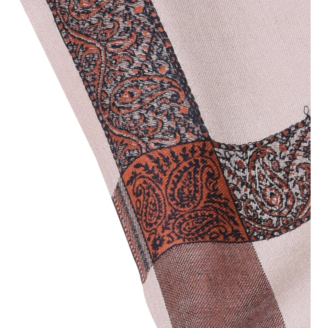 Men's Pure Wool Border Shawl