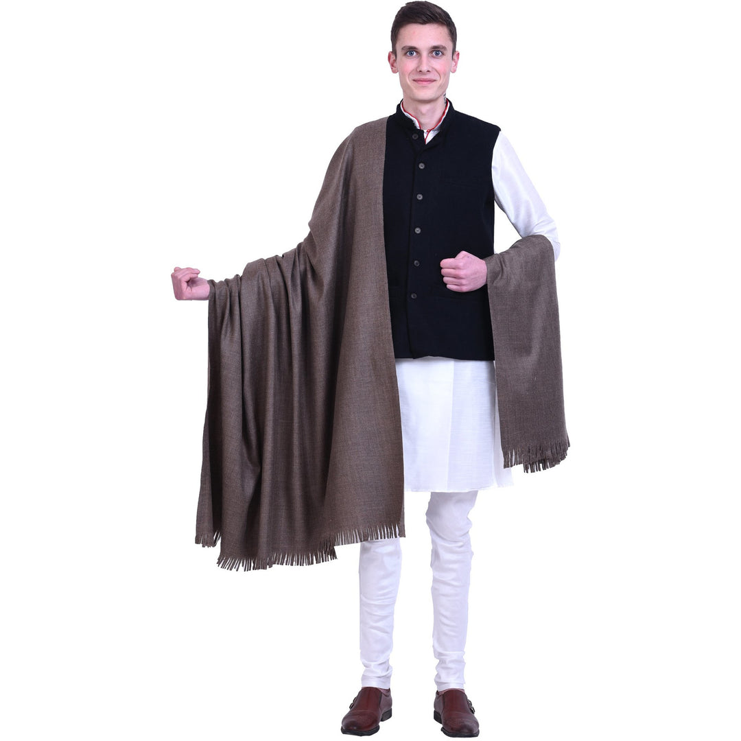 Men's Solid Pure Wool Shawl
