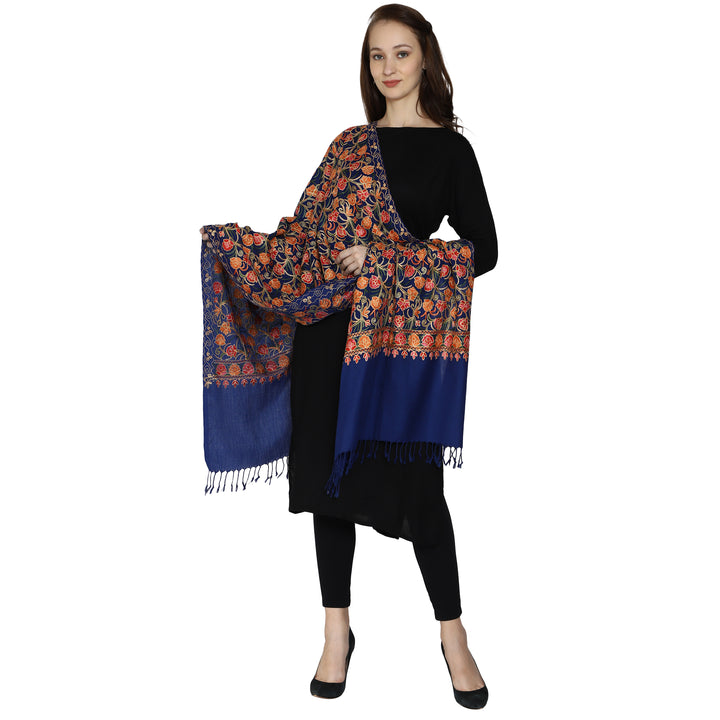Women's Aari Embroidered Wool Stole