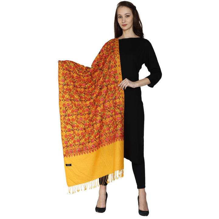 Women's Aari Embroidered Wool Stole