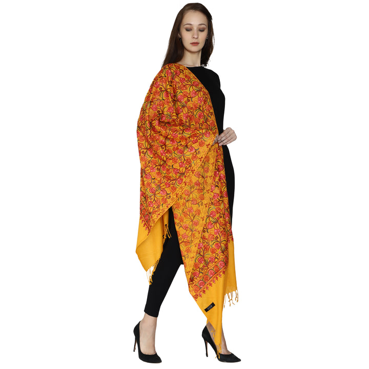 Women's Aari Embroidered Wool Stole