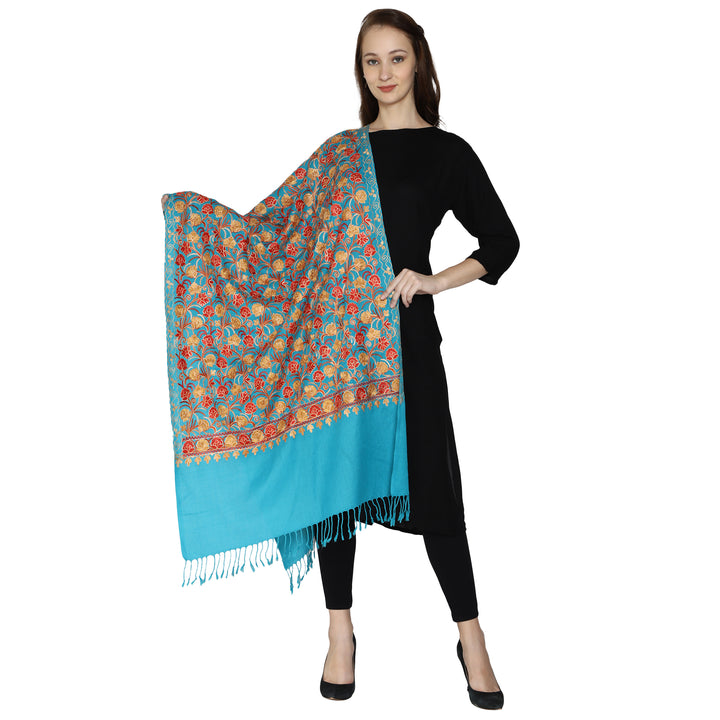 Women's Aari Embroidered Wool Stole