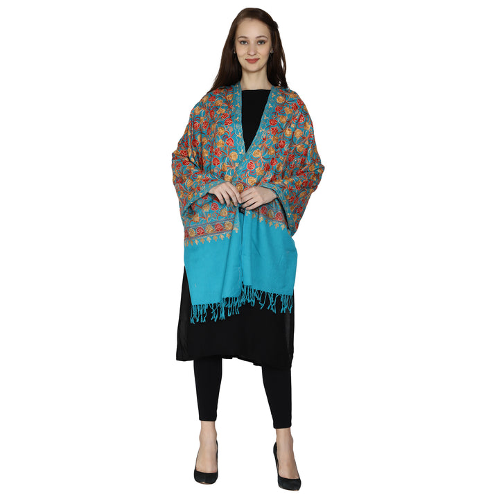 Women's Aari Embroidered Wool Stole