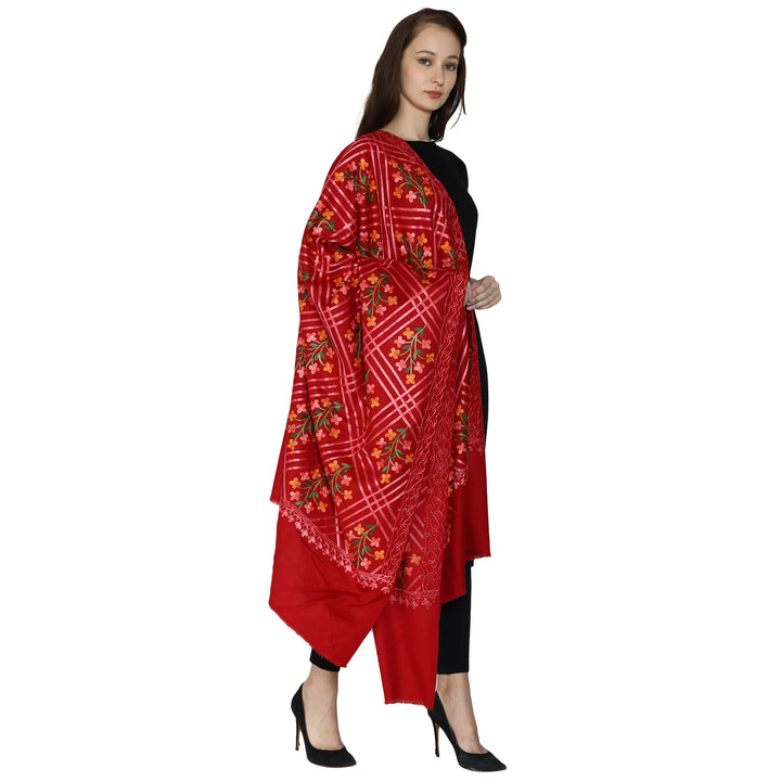 Women's Aari Embroidered Wool Shawl