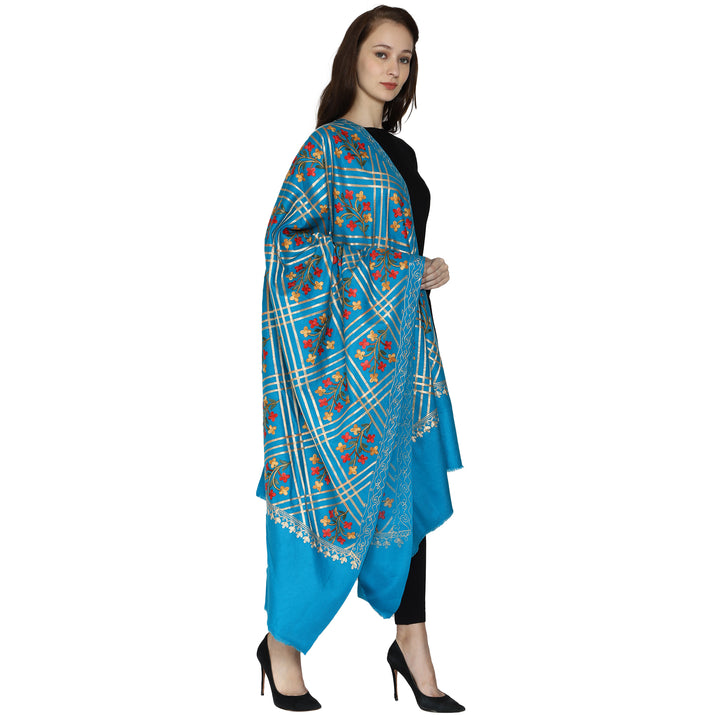 Women's Aari Embroidered Wool Shawl