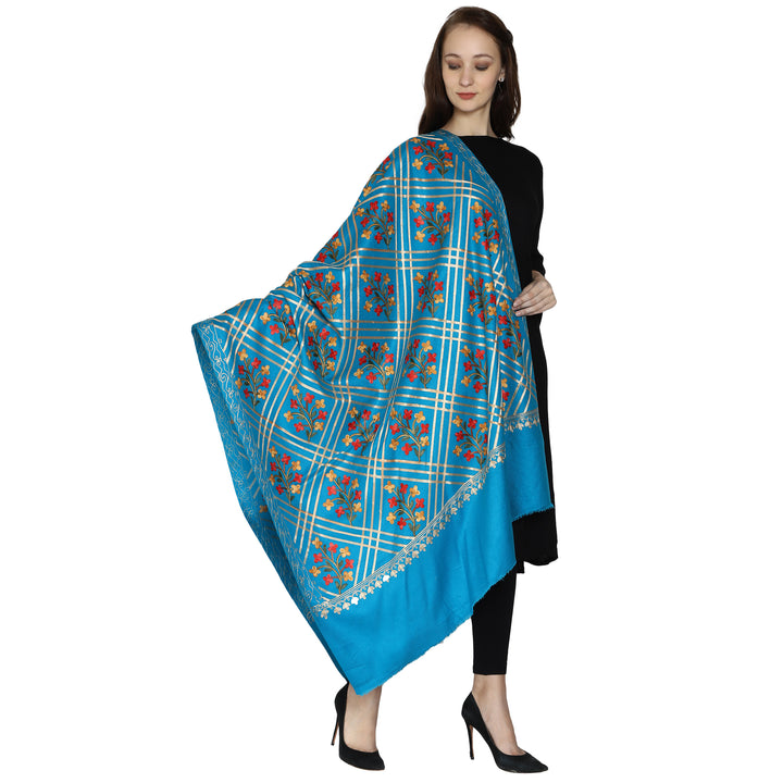 Women's Aari Embroidered Wool Shawl