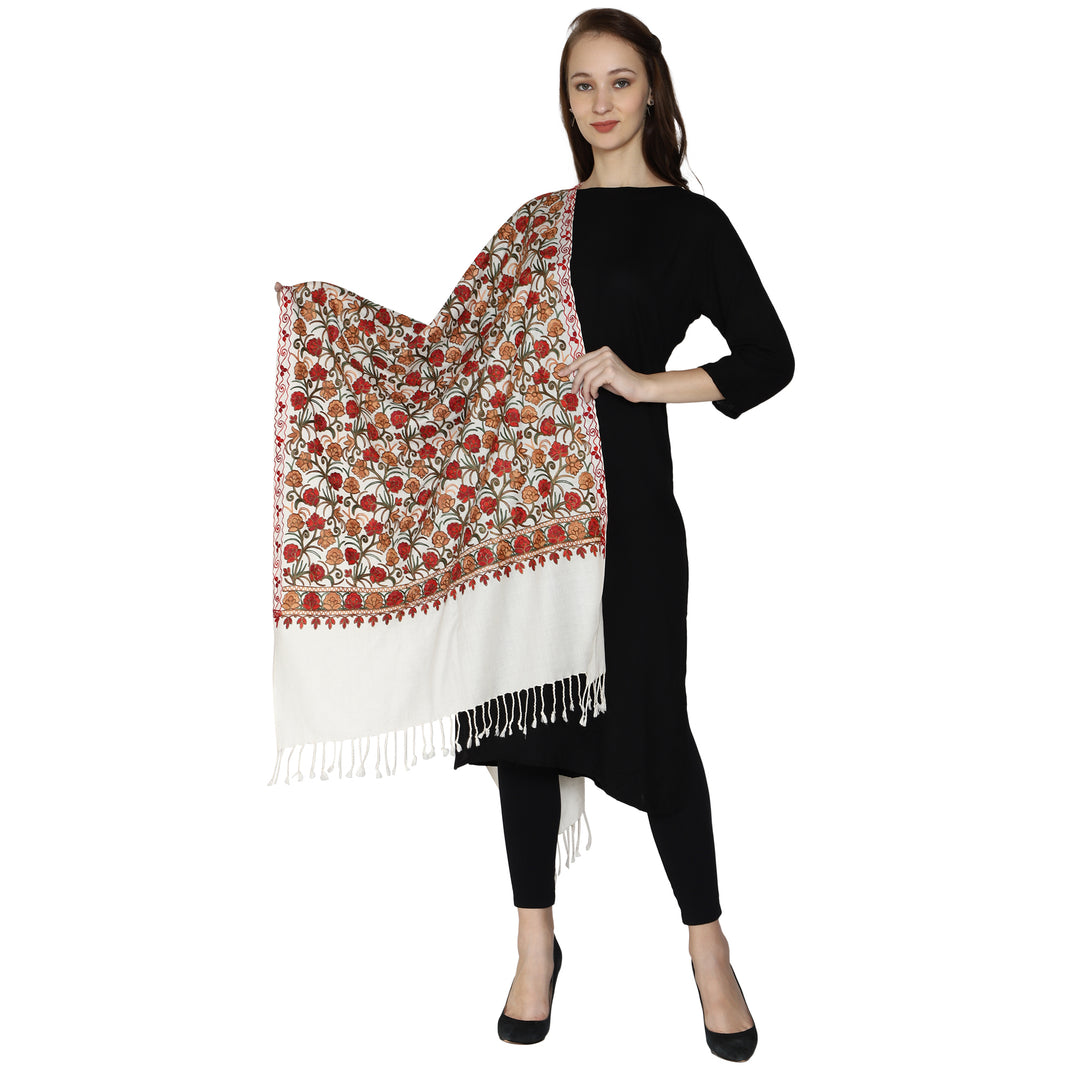 Women's Aari Embroidered Wool Stole