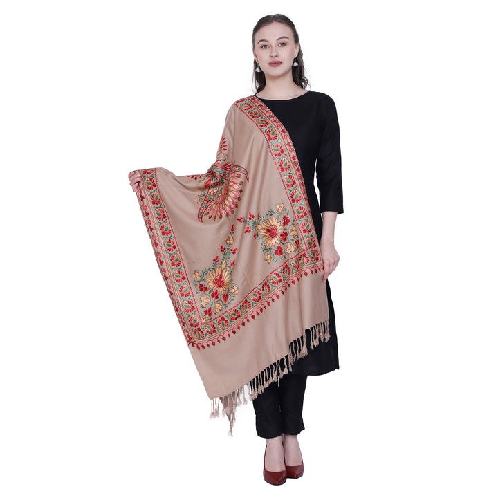 Women's Aari Embroidered Wool Stole