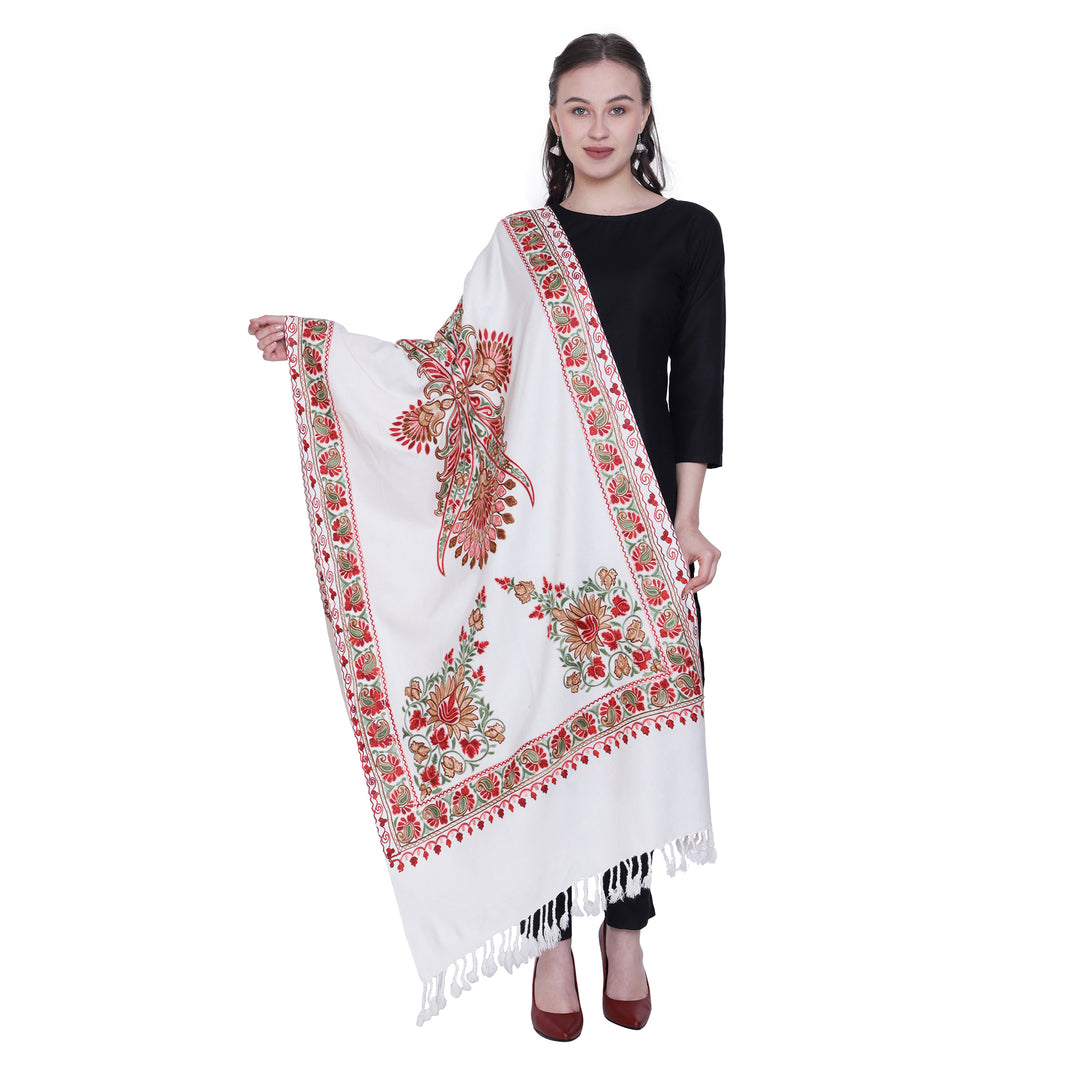 Women's Aari Embroidered Wool Stole
