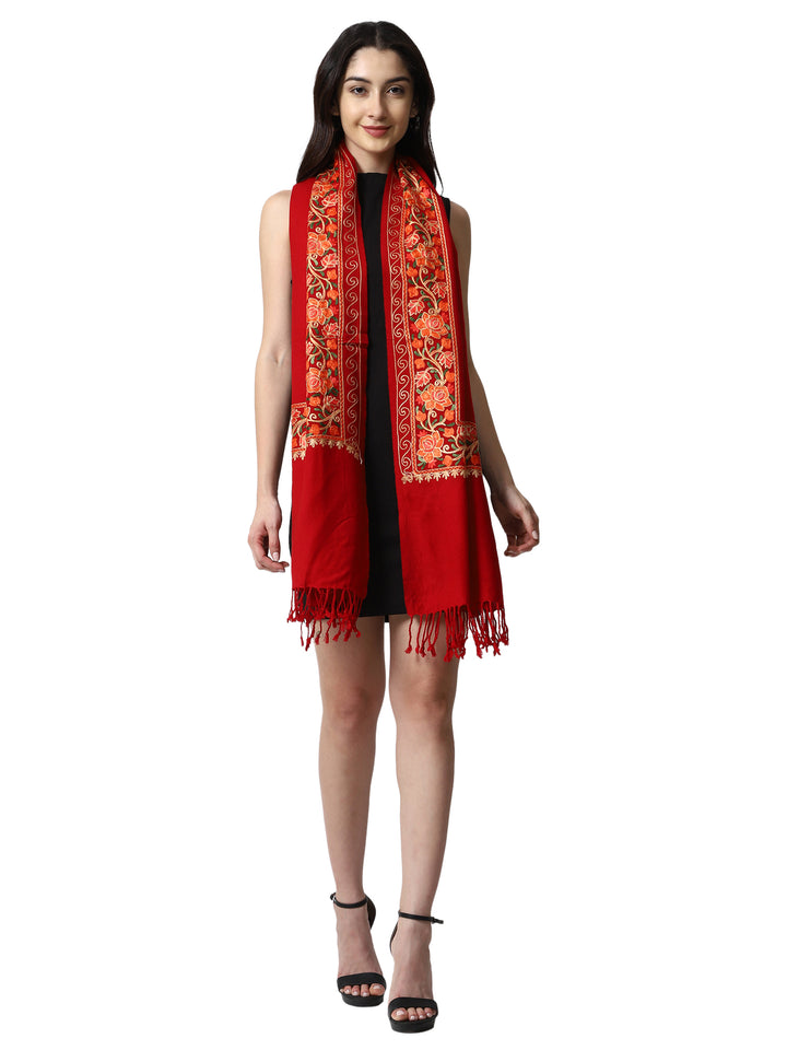 Women's Aari Embroidery Wool Stole