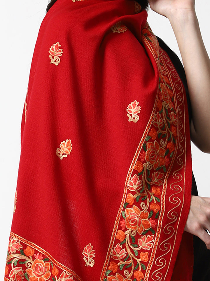 Women's Aari Embroidery Wool Stole
