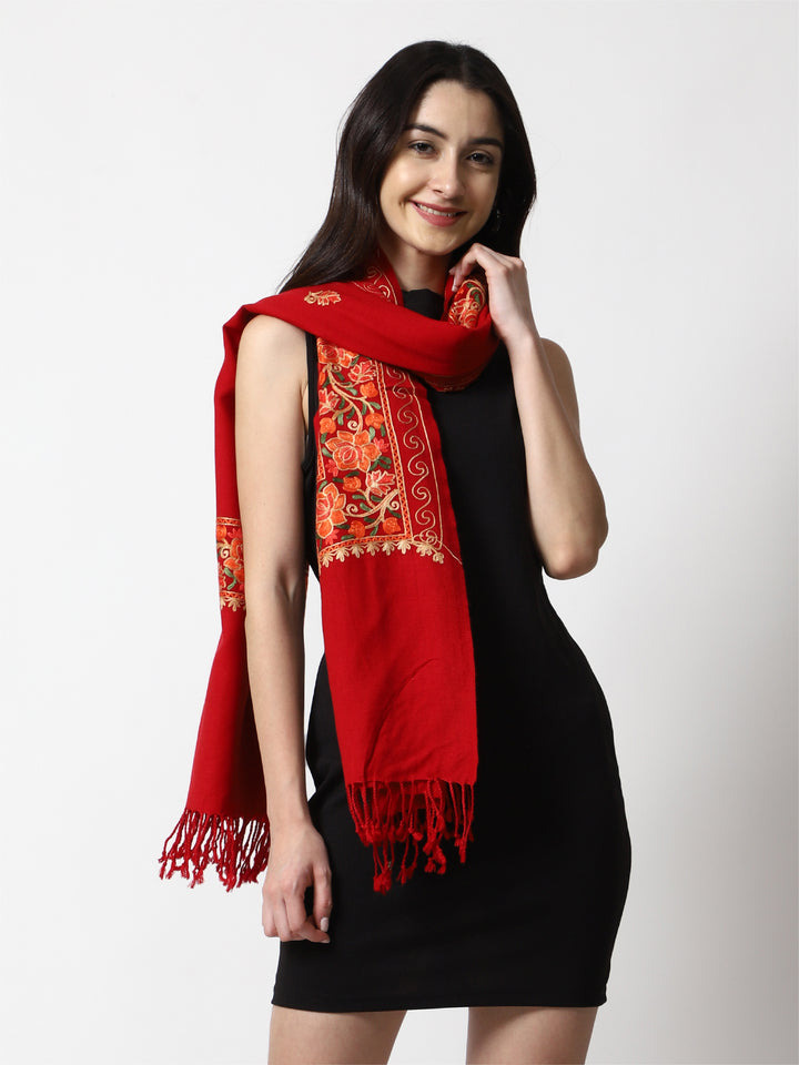 Women's Aari Embroidery Wool Stole