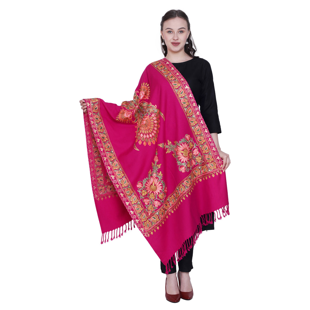 Women's Aari Embroidered Wool Stole