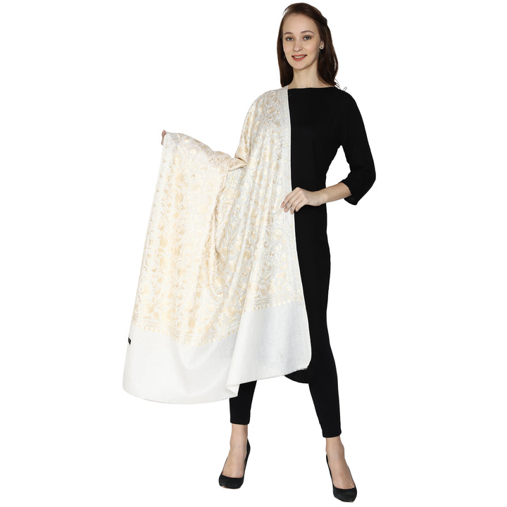 Women's Aari Embroidery Wool Shawl