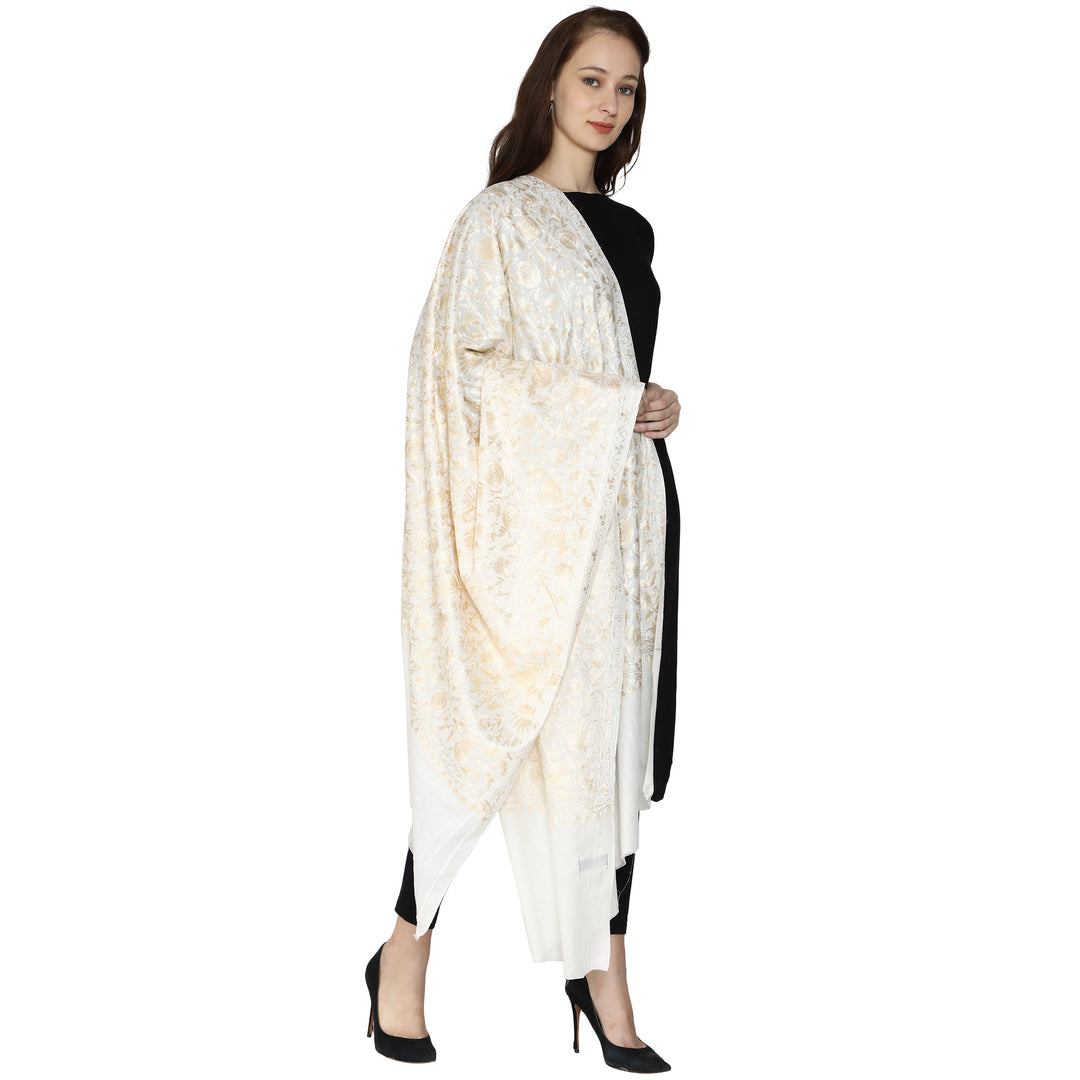 Women's Aari Embroidery Wool Shawl