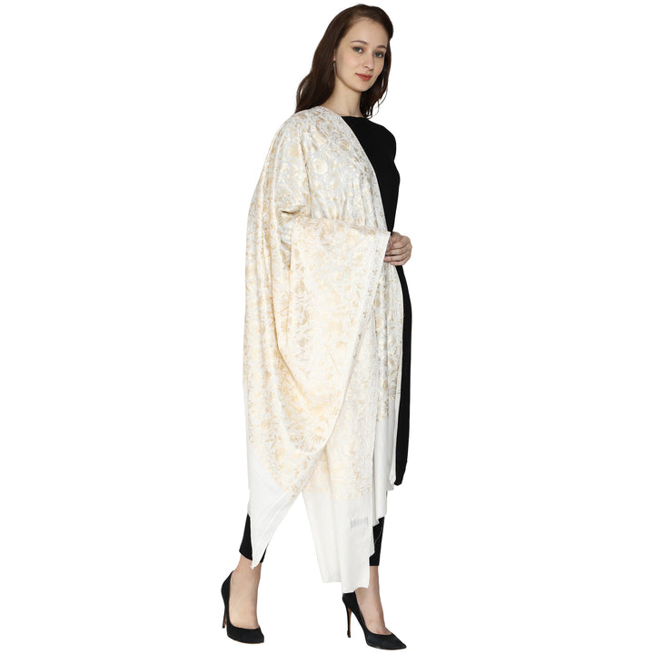 Women's Aari Embroidery Wool Shawl