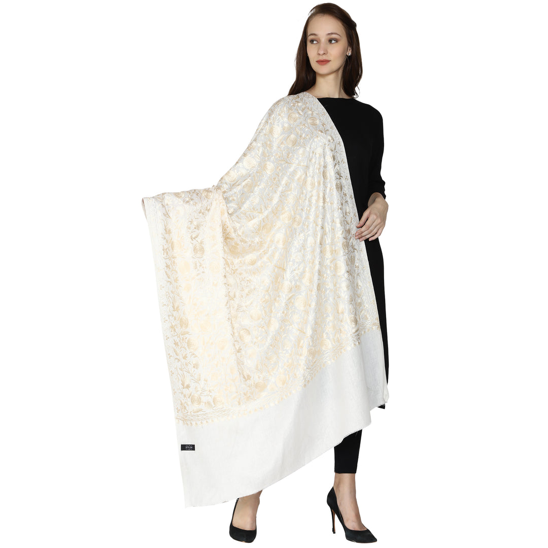 Women's Aari Embroidery Wool Shawl