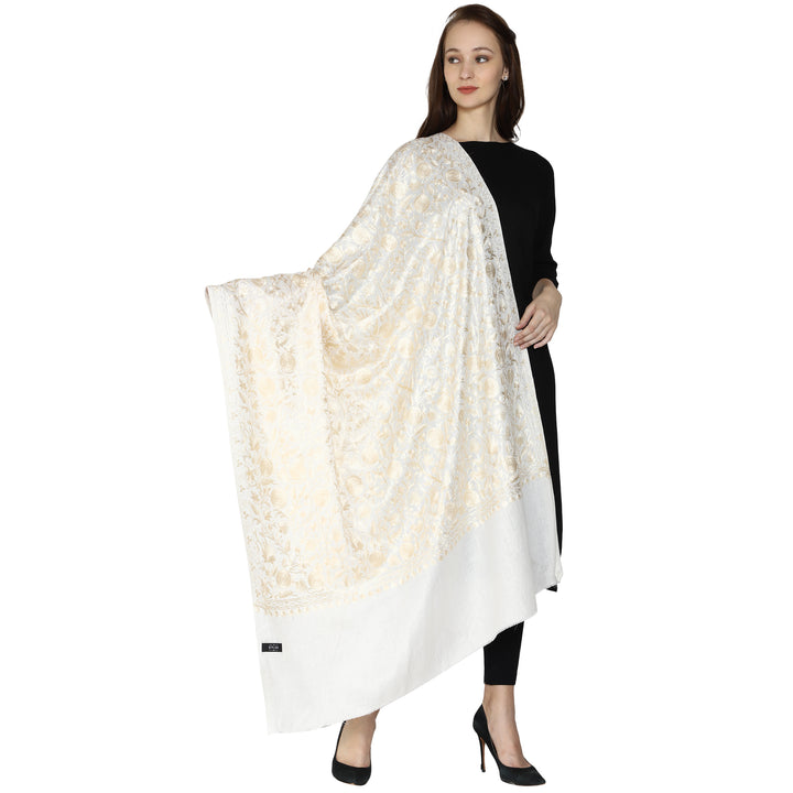 Women's Aari Embroidery Wool Shawl