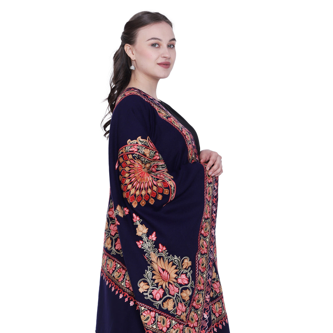 Women's Aari Embroidered Wool Stole