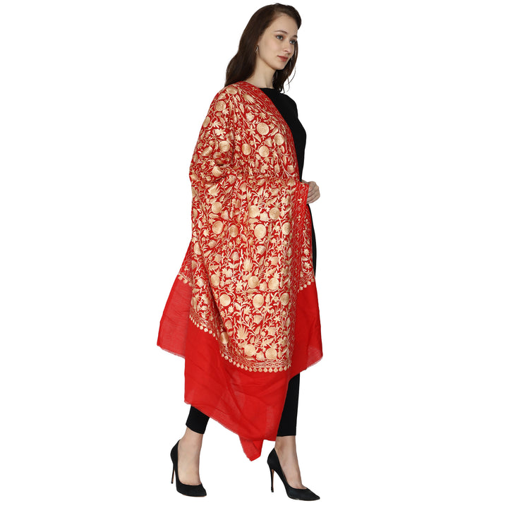Women's Aari Embroidery Wool Shawl