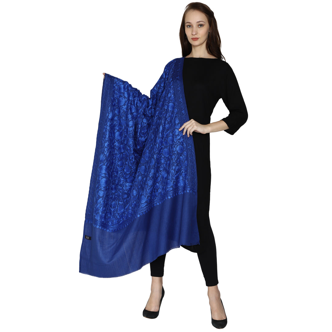 Women's Aari Embroidery Wool Shawl