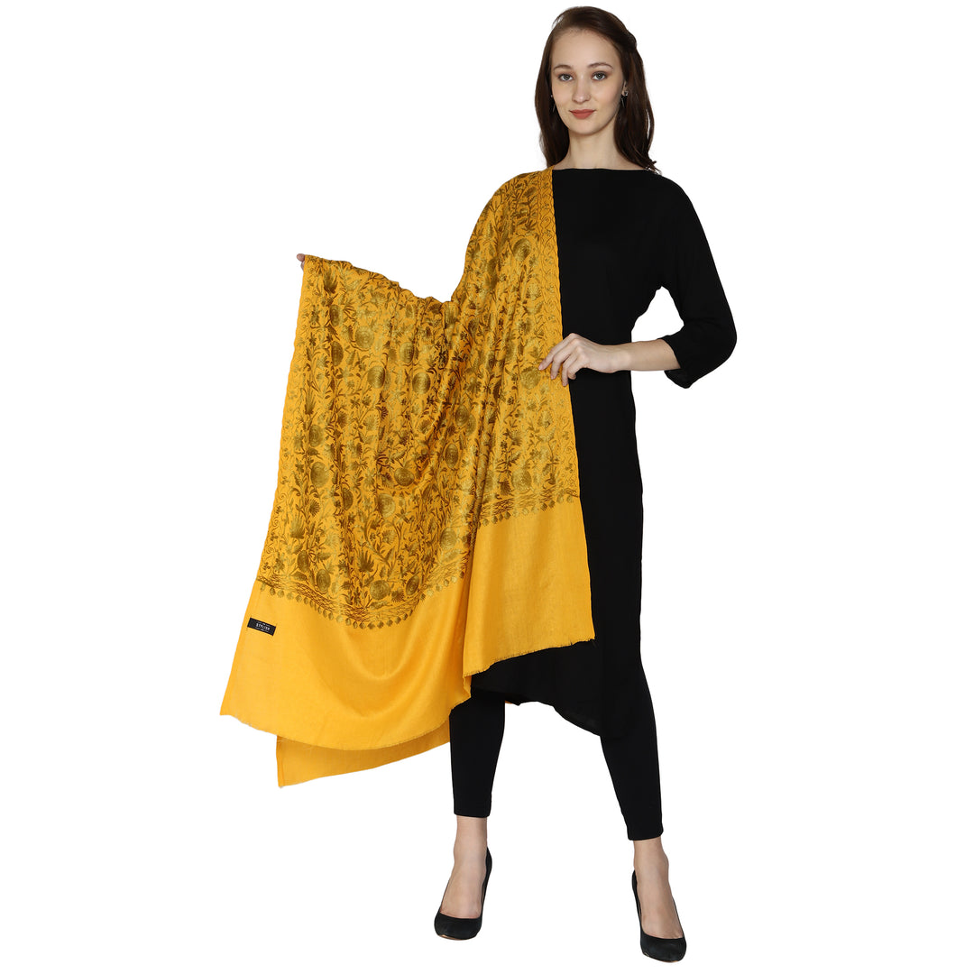 Women's Aari Embroidery Wool Shawl