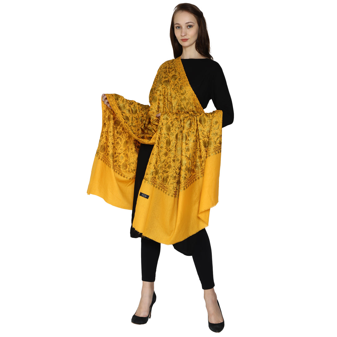 Women's Aari Embroidery Wool Shawl