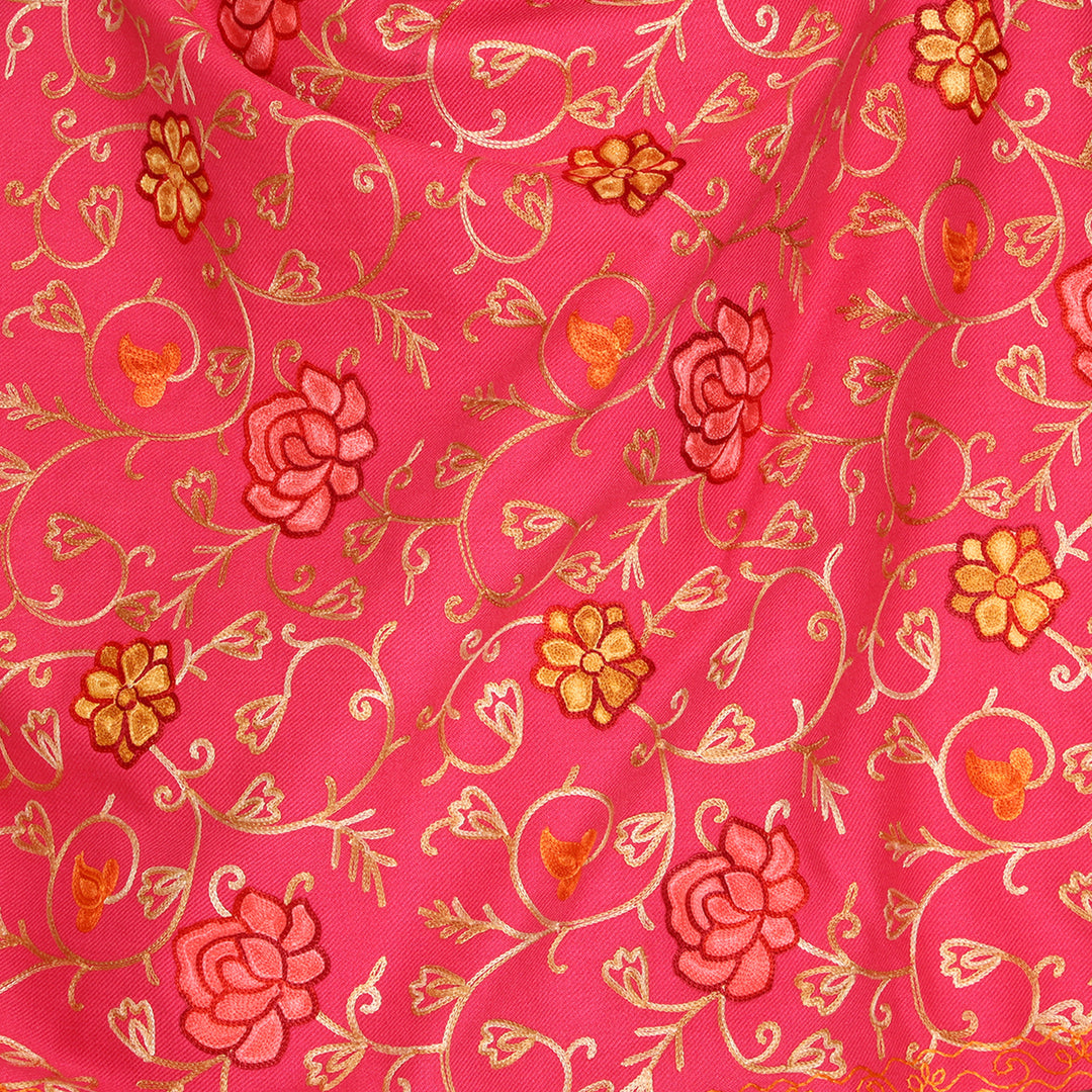 Women's Aari Embroidered Wool Stole