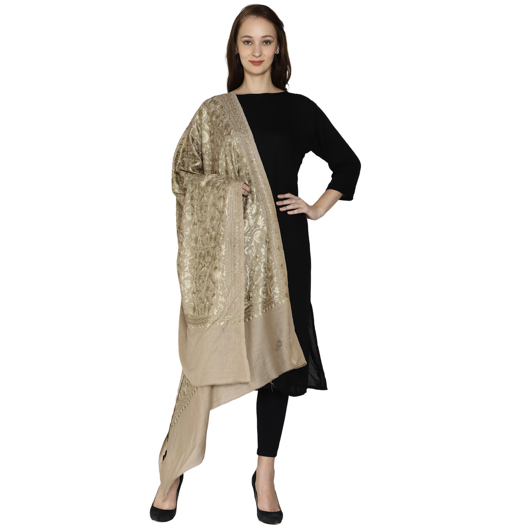 Women's Aari Embroidery Wool Shawl