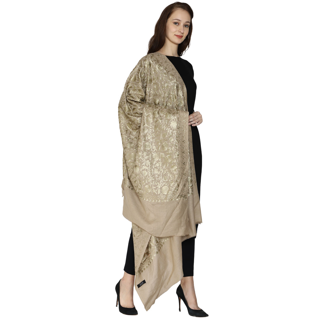 Women's Aari Embroidery Wool Shawl