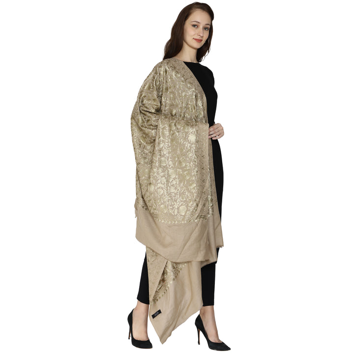 Women's Aari Embroidery Wool Shawl