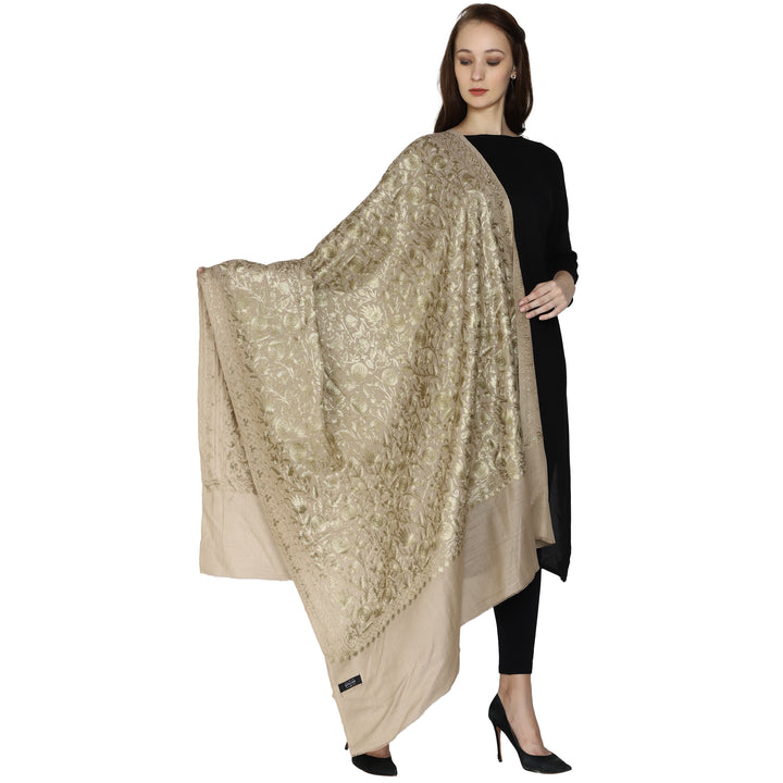 Women's Aari Embroidery Wool Shawl
