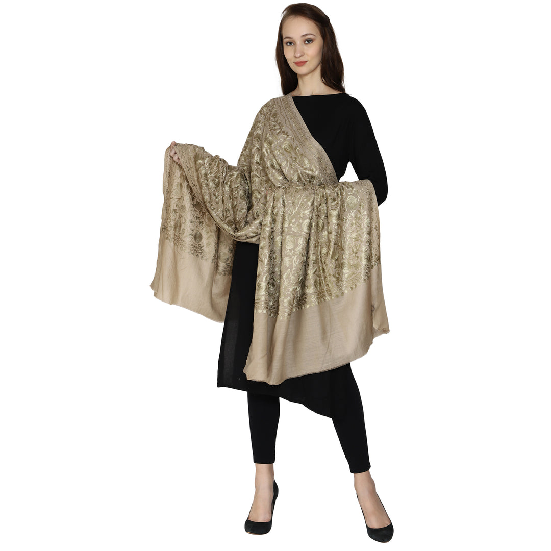 Women's Aari Embroidery Wool Shawl