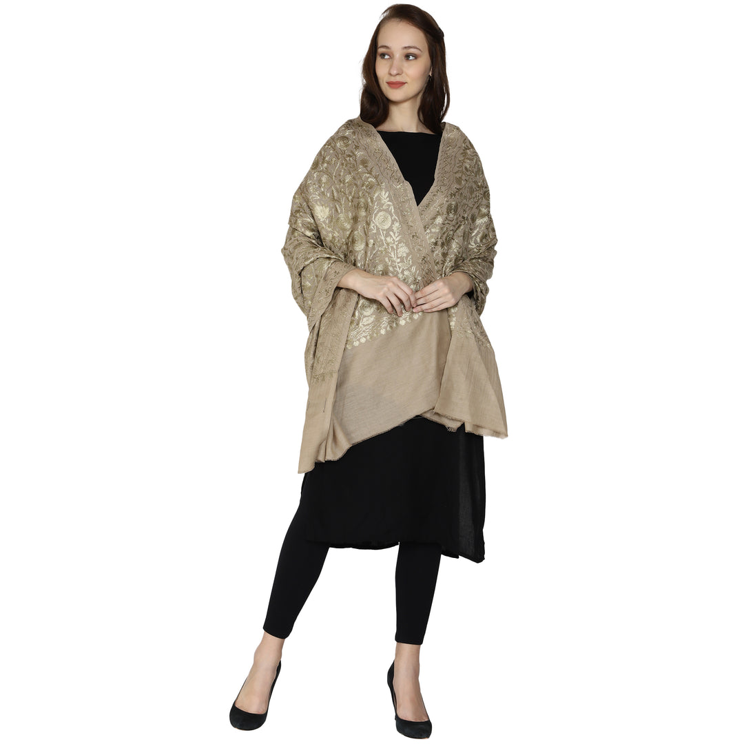 Women's Aari Embroidery Wool Shawl