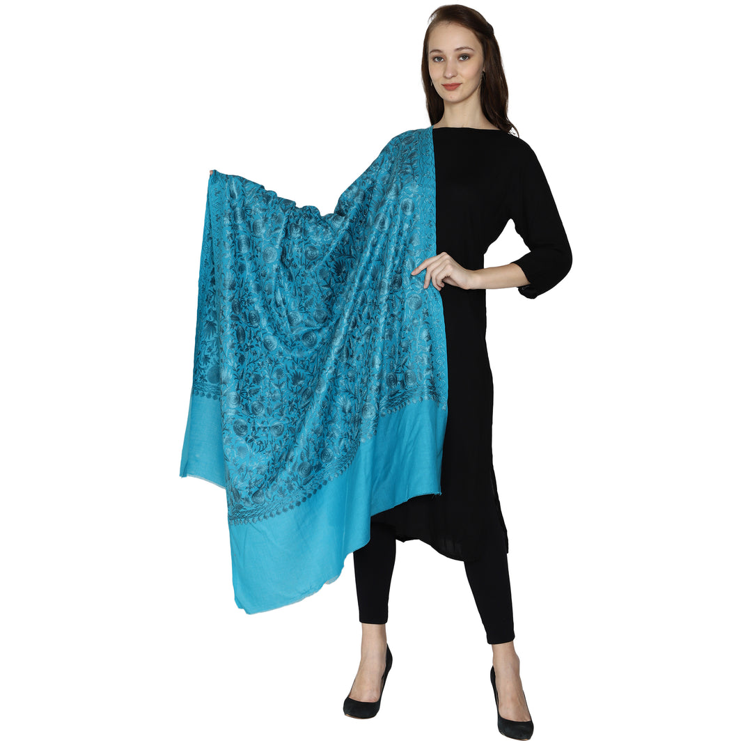 Women's Aari Embroidery Wool Shawl