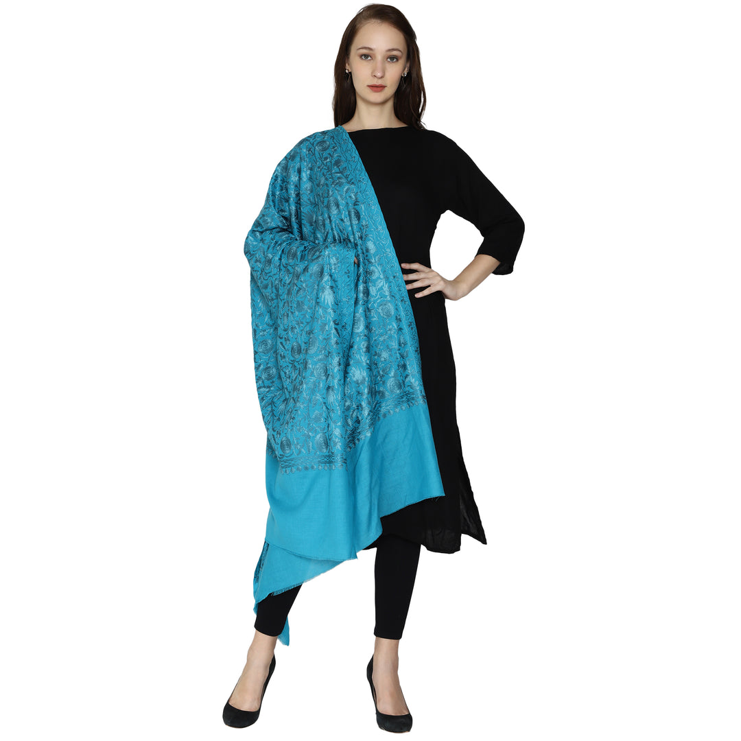 Women's Aari Embroidery Wool Shawl