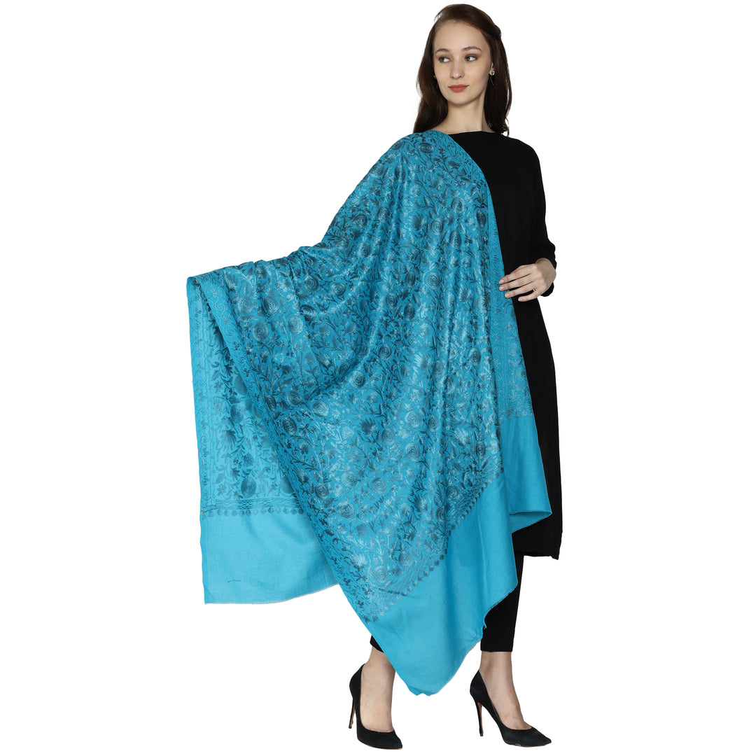 Women's Aari Embroidery Wool Shawl