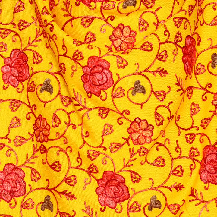 Women's Aari Embroidered Wool Stole