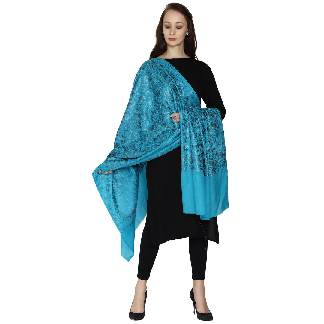 Women's Aari Embroidery Wool Shawl