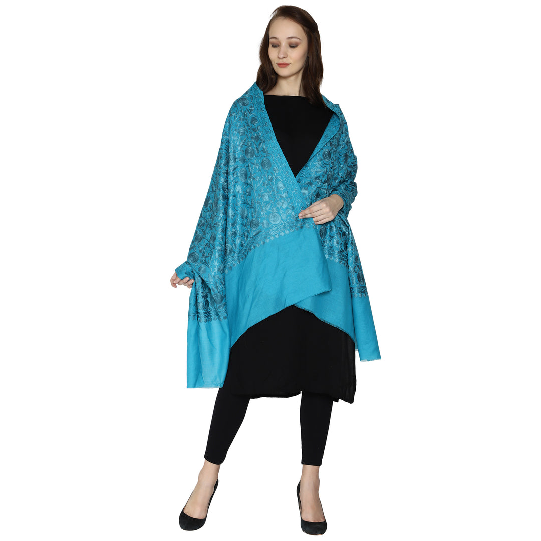 Women's Aari Embroidery Wool Shawl