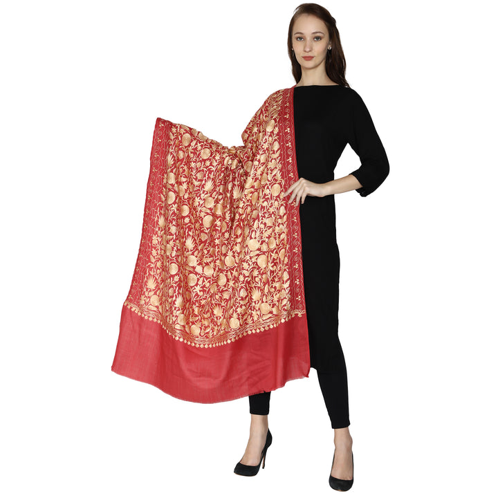 Women's Aari Embroidery Wool Shawl