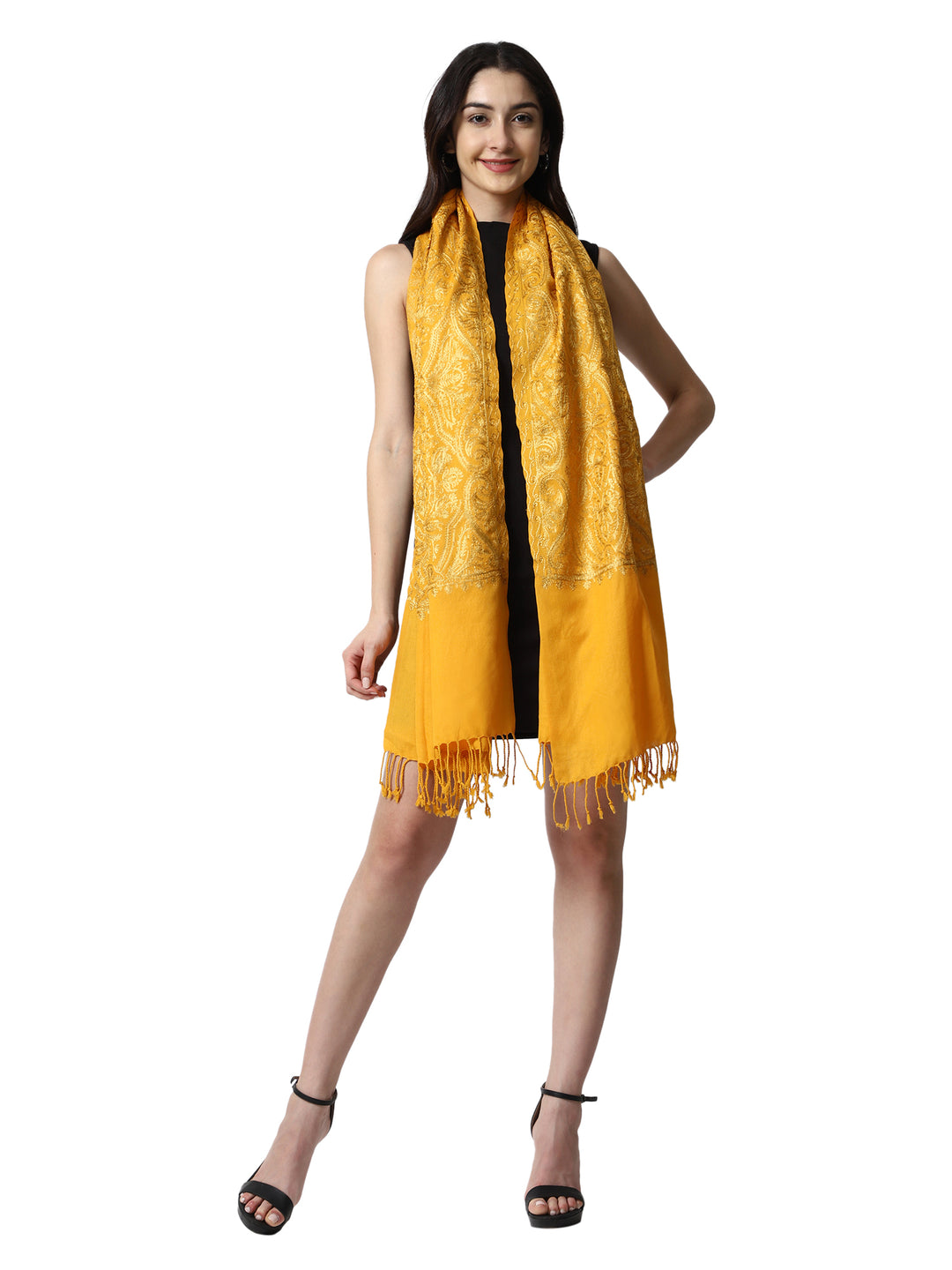 Women's Aari Embroidery Wool Stole