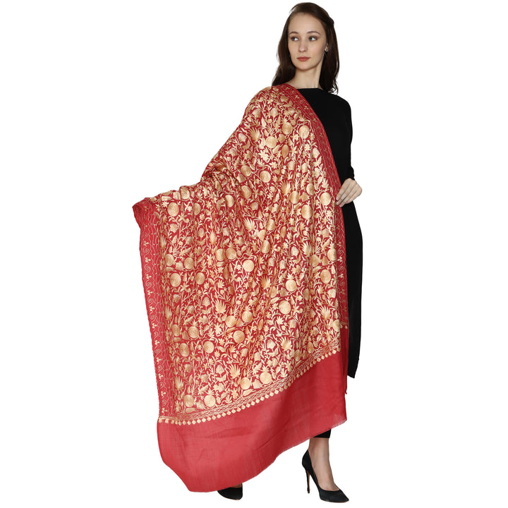 Women's Aari Embroidery Wool Shawl