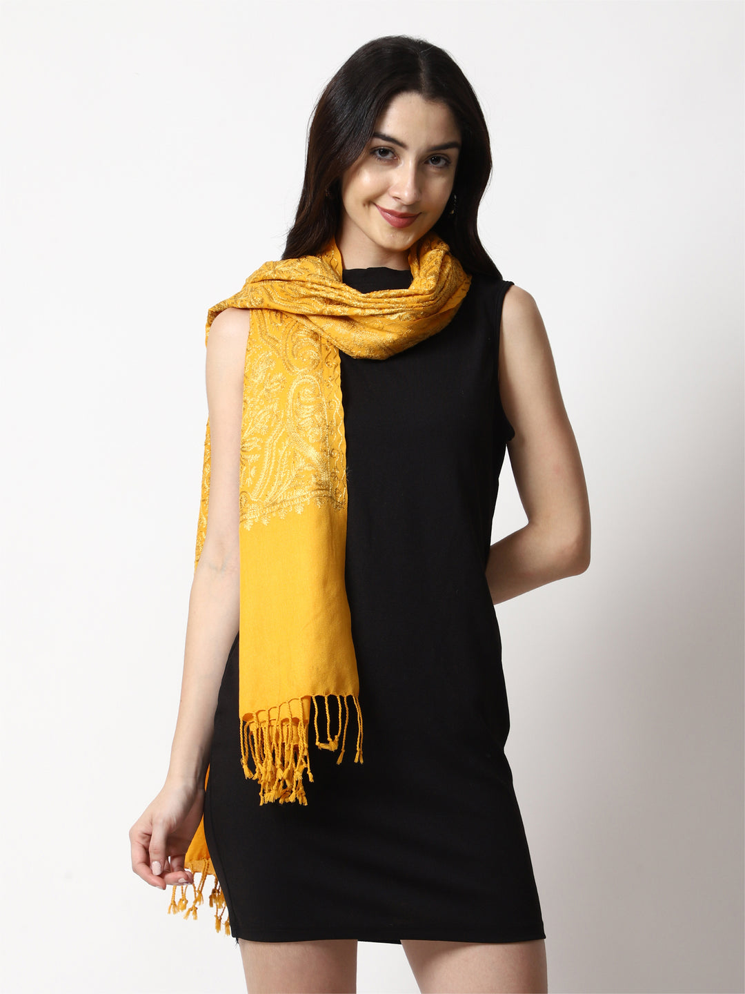 Women's Aari Embroidery Wool Stole