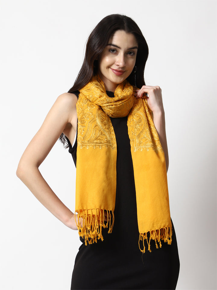 Women's Aari Embroidery Wool Stole