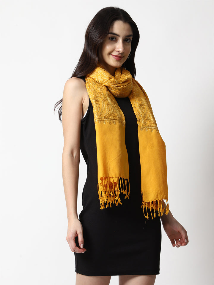 Women's Aari Embroidery Wool Stole